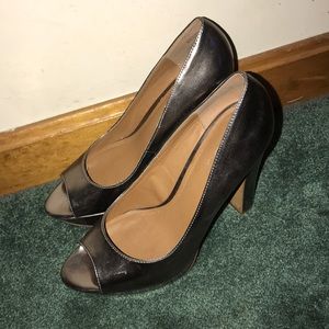 Aldo Silver Opened Toed Heels
